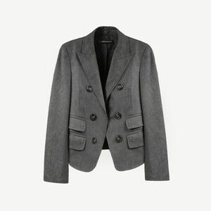 ATOS LOMBARDINI Cropped Wool Blend Jacket Made in Italy Size IT 42 US M